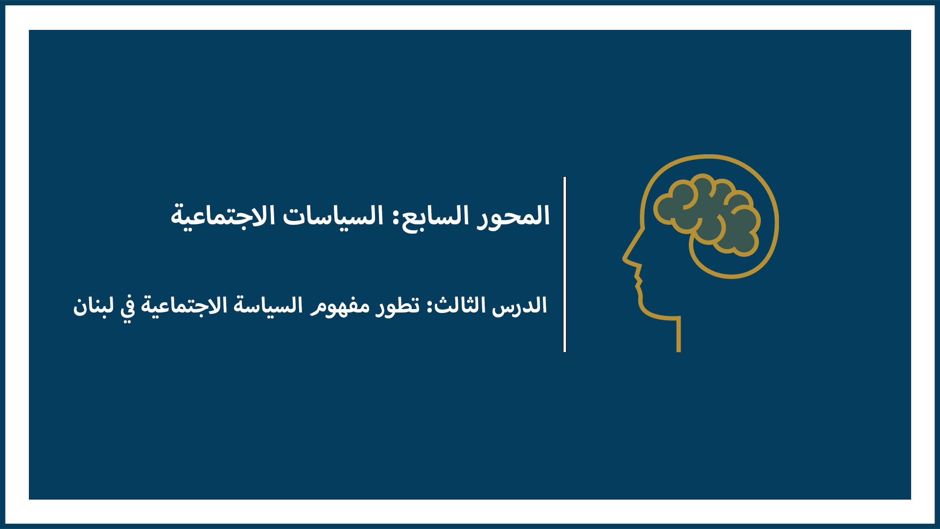 المحور السابع: السياسات الاجتماعية (الدرس الثالث: تطور مفهوم السياسة الاجتماعية في لبنان)
